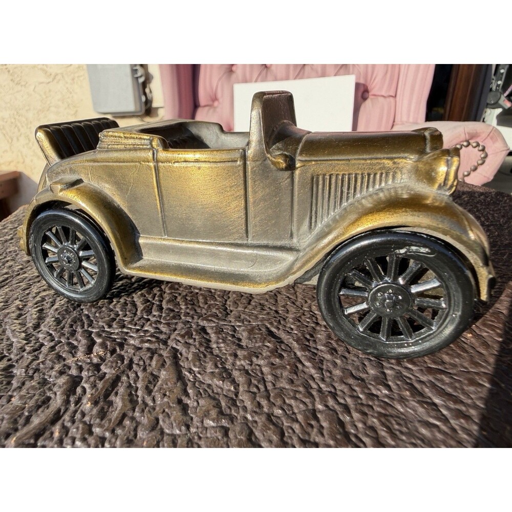 Vintage Cast Metal For 1922 Model T Roadster Replica, Paperweight And Piggy Bank